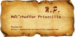 Márhoffer Priszcilla névjegykártya